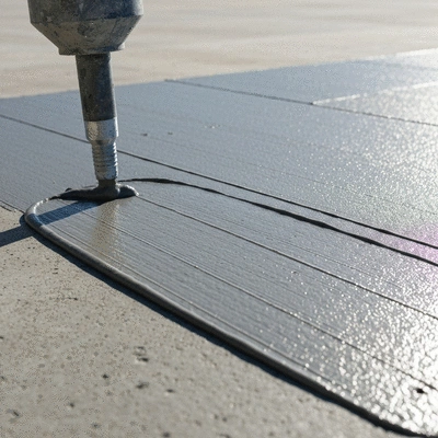 Waterproofing application on a concrete surface